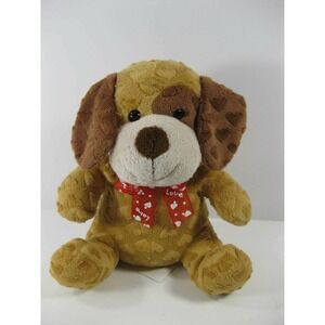 PUPPY DOG 8" Valentines Sitting Heart Shapes cut into‎ Fur Love Ribbon Plush Toy